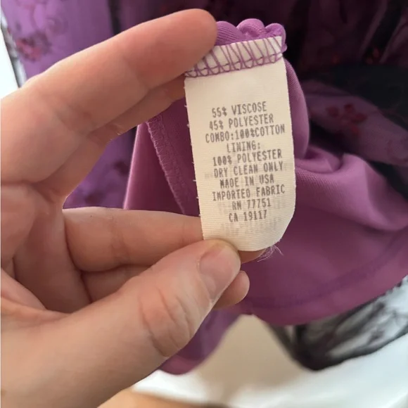 Betsey Johnson Pink and Purple Embroidered Dress - Picture 4 of 6